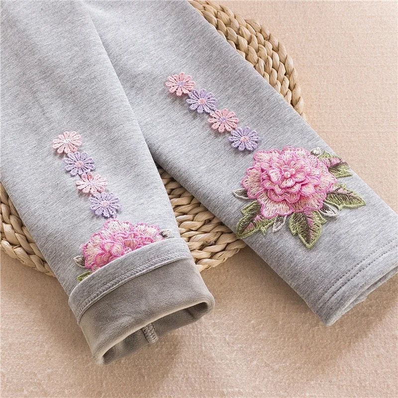 B10506A европейские леггинсы с цветочным принтом для маленьких девочек, хлопковые леггинсы