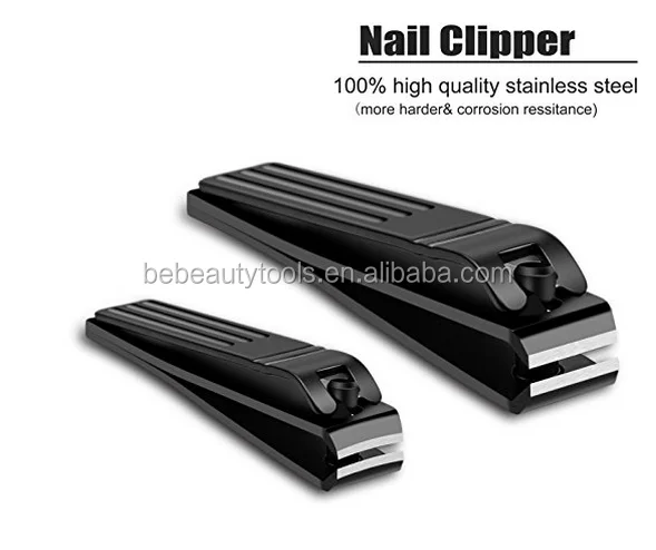Travel Black Stainless Steel Sharp Manicure Nail File Clipper for Fingernail Toenail,Deluxe Nail Trimming Cutter