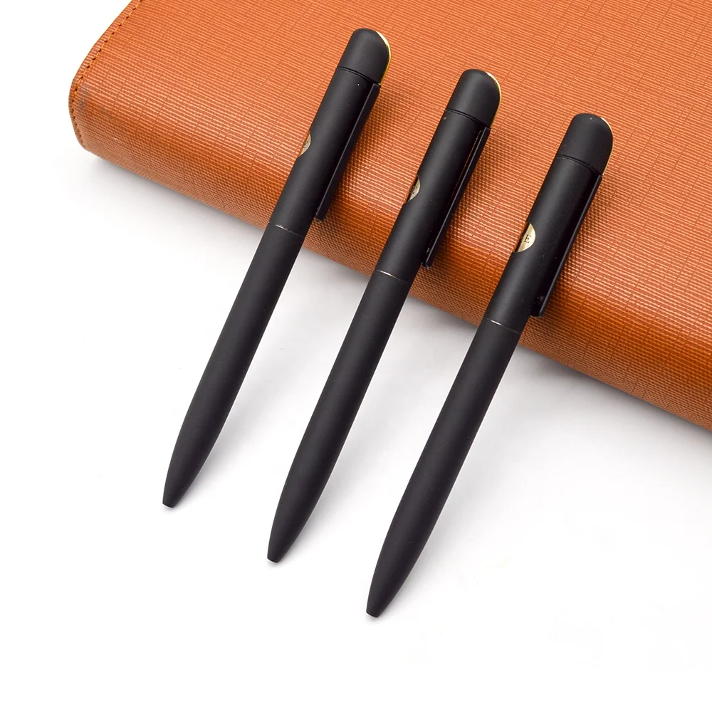 Custom Promotional Metal Engraved matte body Ball Point rubber finished ball Pens With Logo