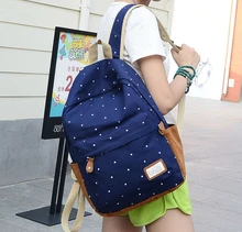 2015 new fasion women backpacks unisex canvas casual backpacks Printed burdens Lovely simple bag travl bag free shipping dh146