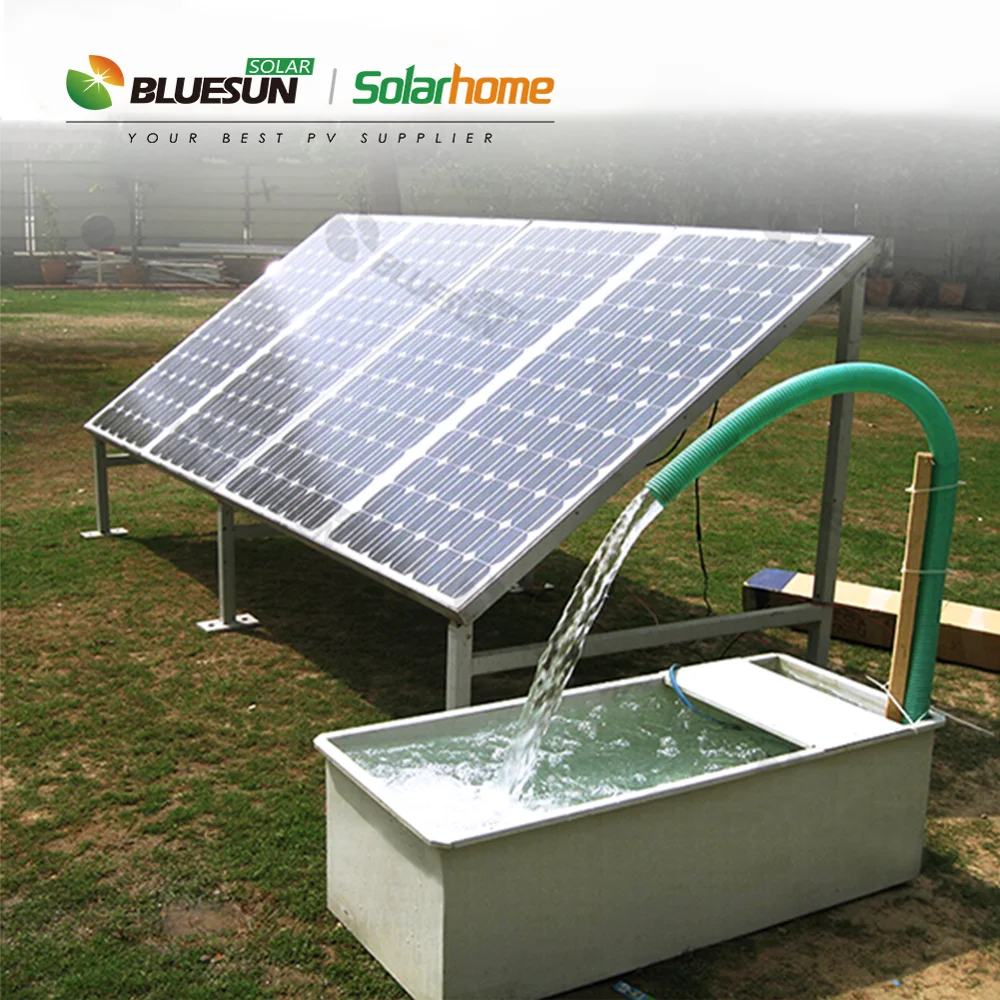High pressure three phase submersible solar water pump with panel ground mounting