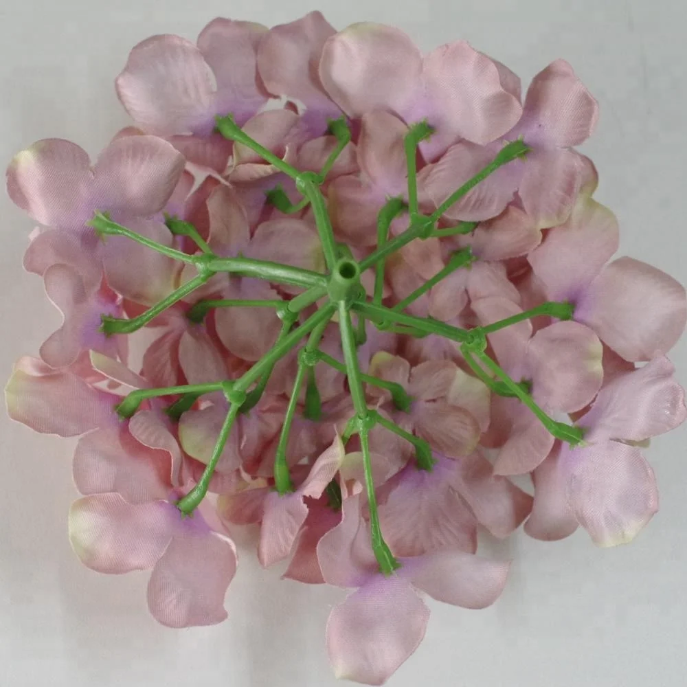 High Quality Silk Flowers Wedding Centerpieces Artificial Flower head of Hydrangea with 30 petals