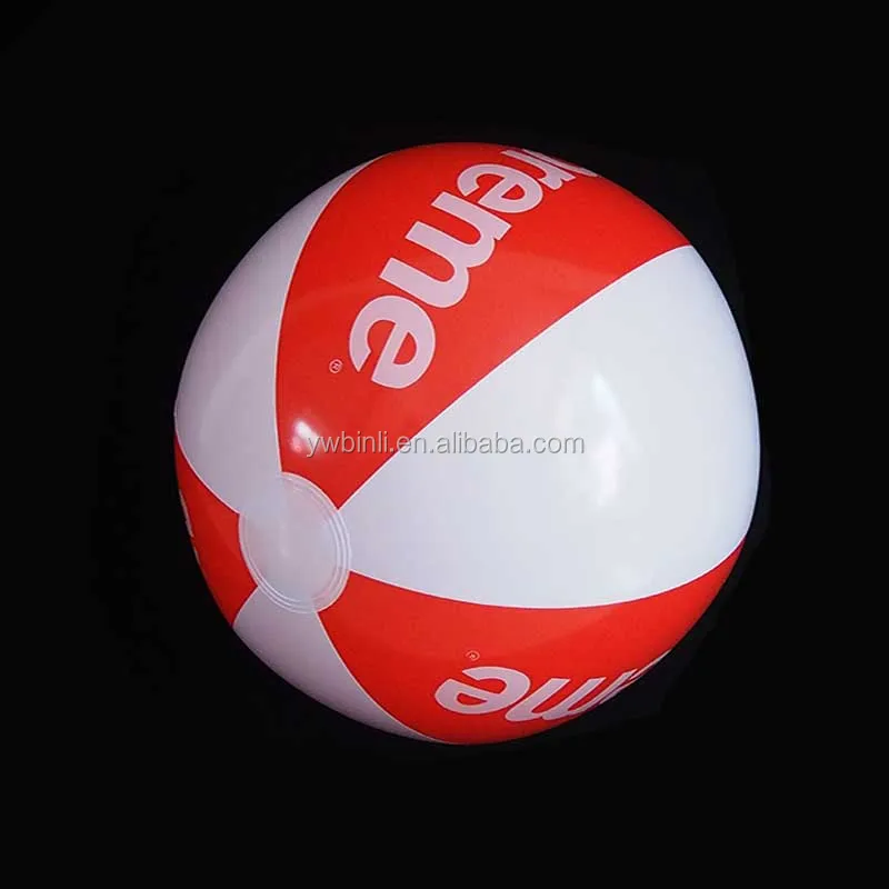 24inch white and red new beach balls eco-friendly inflatable balls