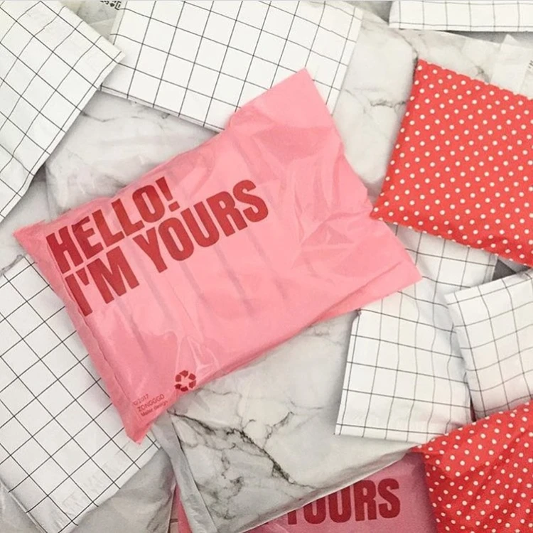 Дизайнерские экологически чистые Розовые Конверты с индивидуальным логотипом LDPE poly mailer