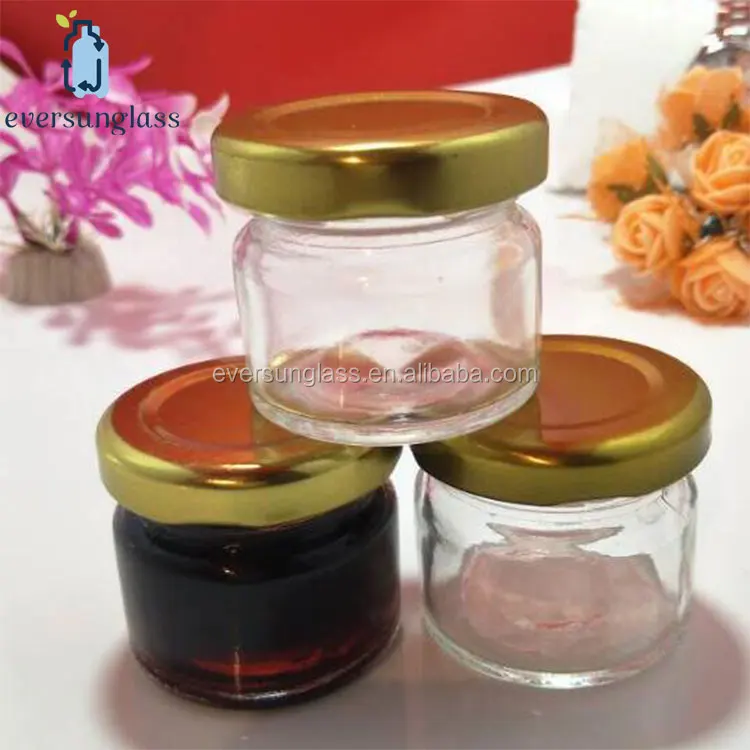 25ml, 45ml mini round jam glass jar with tin lid