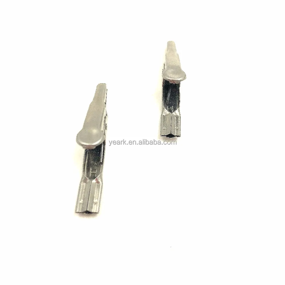 YAERK 2mm crimping mini alligator test clip with screw