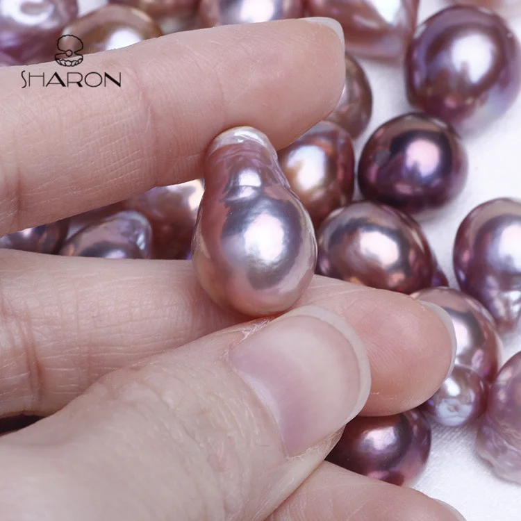 
12-14mm High Luster Rainbow Metal Fireball Edison Baroque Pearl Beads 