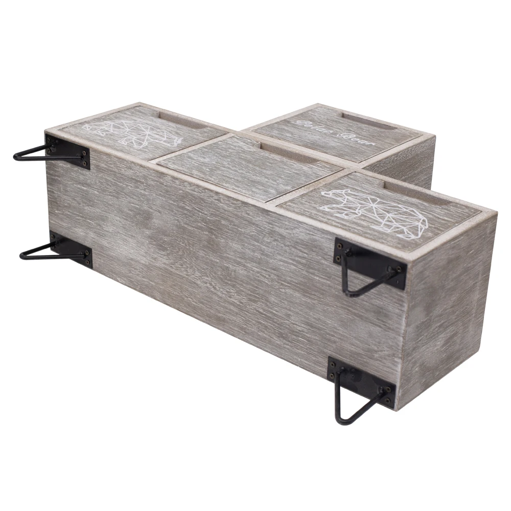 Rustic unfinished small wood stackable drawer wood cabinet storage