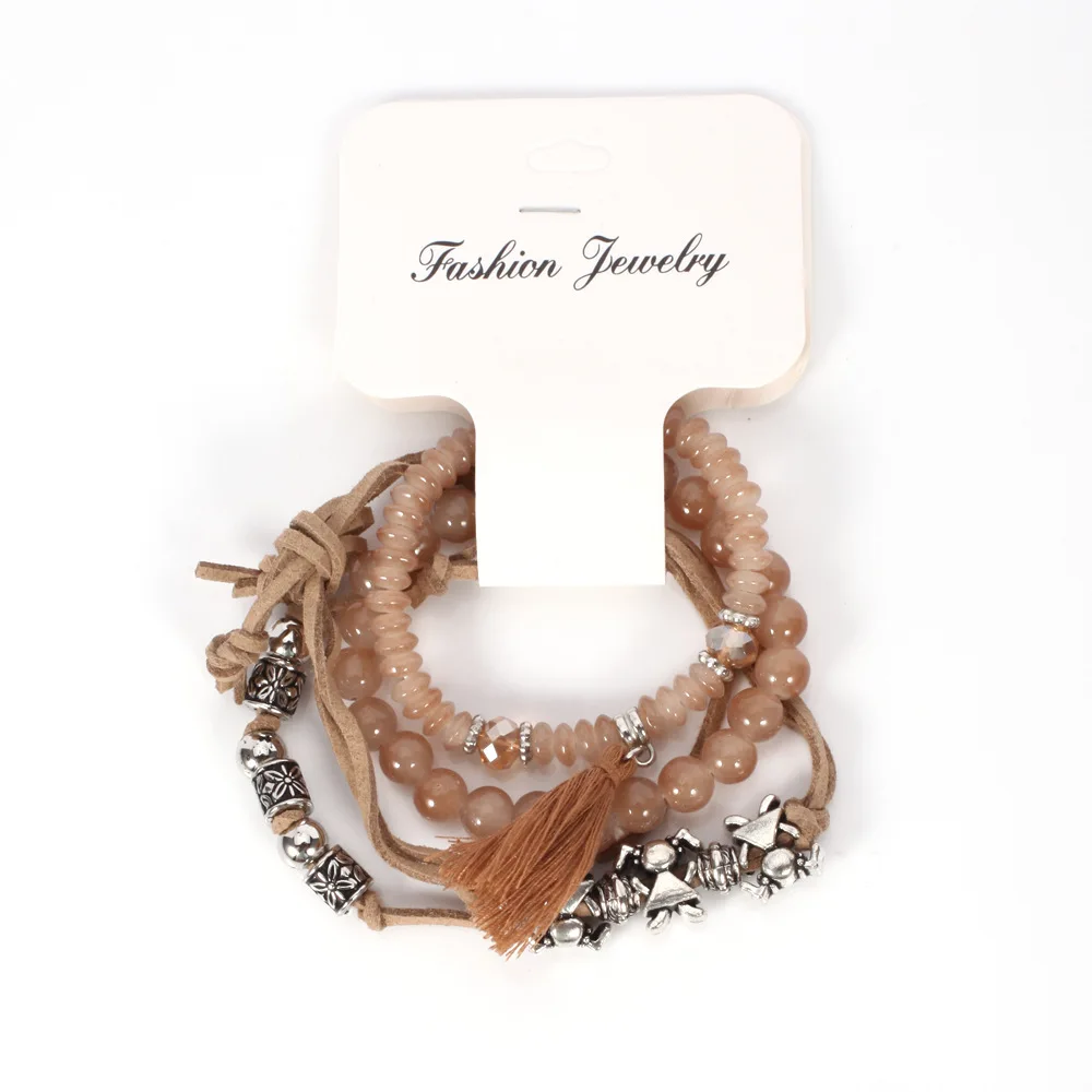 High Quality Fashion Women Vintage Boho Style Multilayer Cheap Beaded Bracelet Wrap Handmade Charm Cute Beads Bracelets For Girl