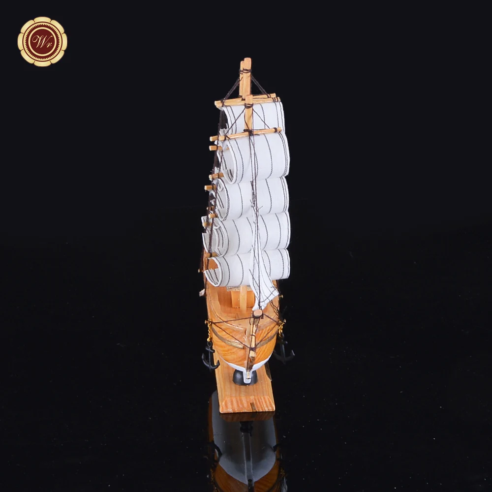 Wr Desktop Accessories Wooden Ship Model Toy Vintage Sailboats Crafts Father Day Gift 24*7*24cm