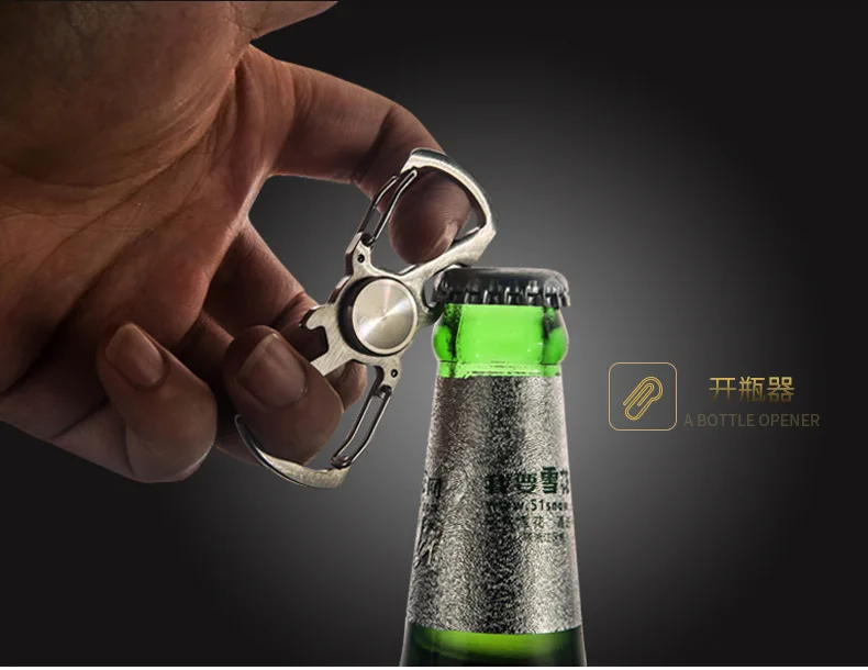 Multifunction stainless steel fidget spinner bottle opener fidget spinner with key chain function