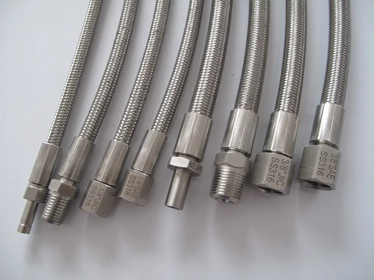 304 Stainless Steel Wire Braided High Pressure Paint Hose/Acid Resistant Pipe/PTFE Tube