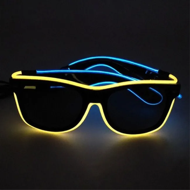 New double color rave light up El wire glasses flashing led sunglasses costumes for Bar, Party, Christmas
