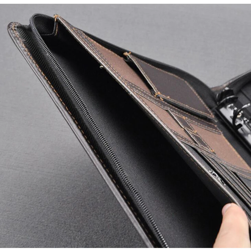 Оптовая продажа индивидуальная деловая папка A4 из искусственной кожи для документов с кольцом