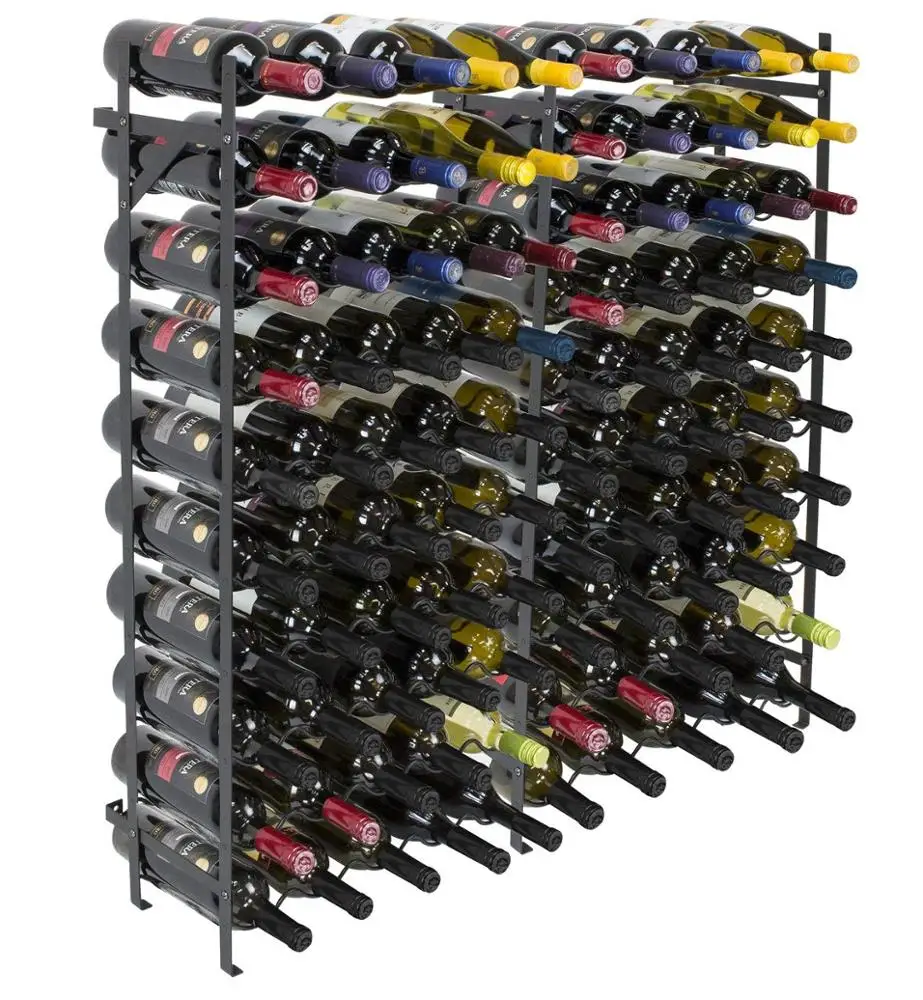 Wine Display Rack 100 Bottle Large Capacity Wine Storage Stand for Bar, Basement, Wine Cellar