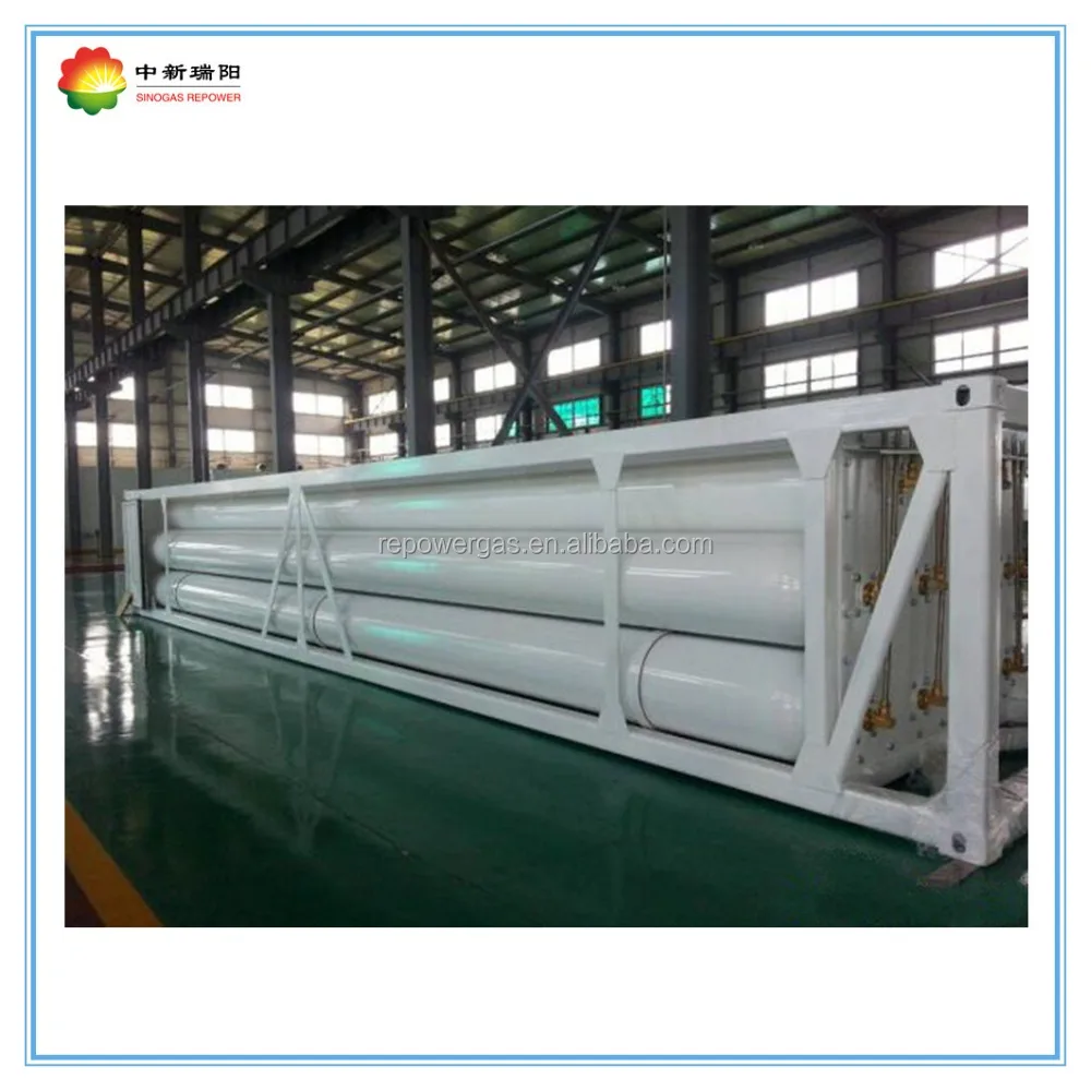 
China manufactured BV certificate 3 axle 9 tubes 40ft cng gas tube bundle skid mounted container 