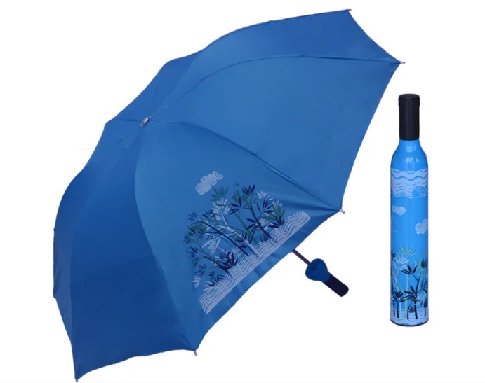 
New Inventions Cheapest New Portable Rain Water Wine Bottle Umbrella, Umbrella with logo Prints 