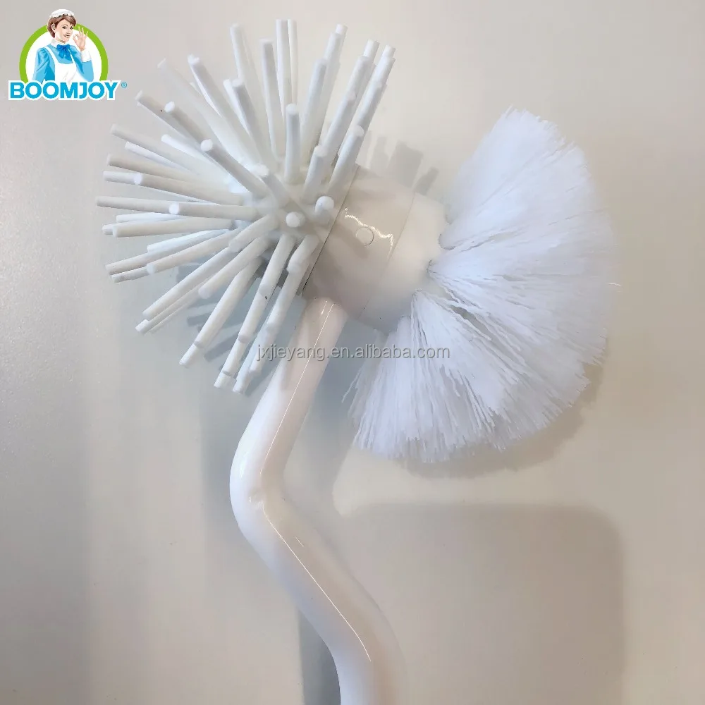 Jesun New Double Sides Double Material Curved Toilet Brush and Toilet Plunger with Holder