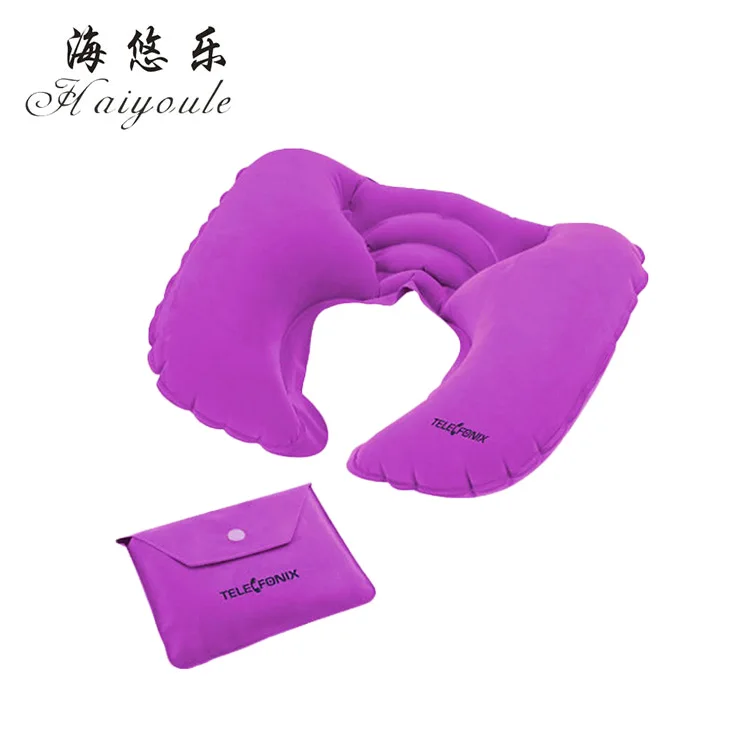 New U Shape Air Filled Neck Support Inflatable Travel Pillow