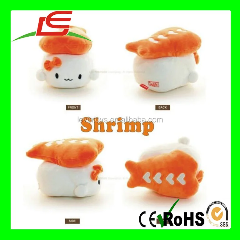 Japanese Food Sushi Small Cushion Gift Plush Toy Decoration Pillow Hit Gift Toy Shrimp