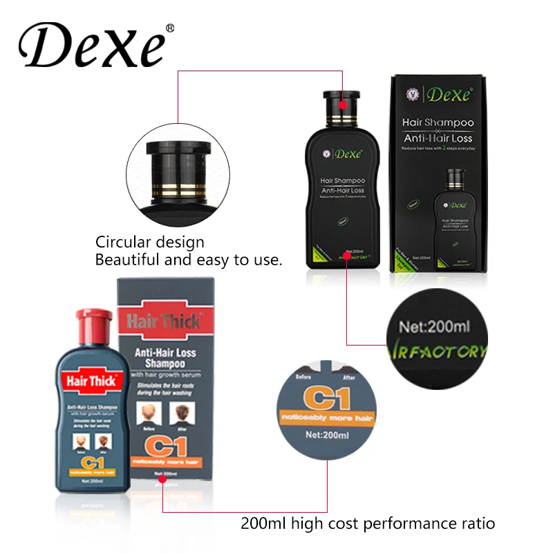 Dexe 200ml natural herbal anti hair loss shampoo