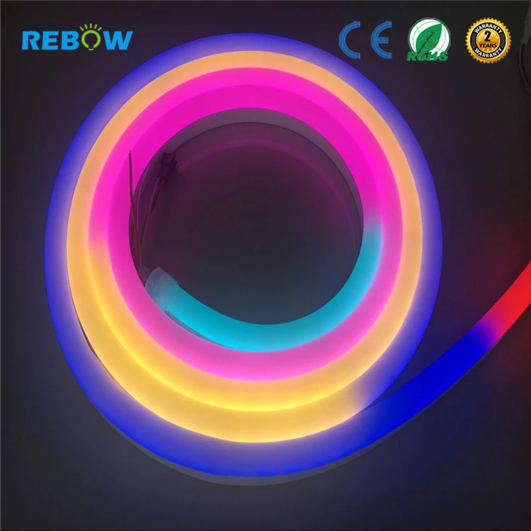 Silicon ip68 waterproof dream color flex strip 24V 60 pixel ws2812 ws2811 dmx rgb led neon flex