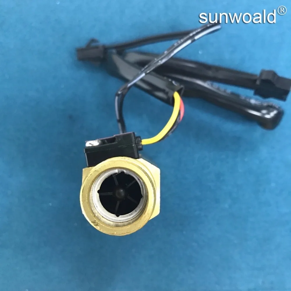 Латунный датчик расхода воды Sunwoald G1/2 дюйма, 1 ~ 20 л/мин, измеритель расхода воды для резервуара с температурой. Датчик