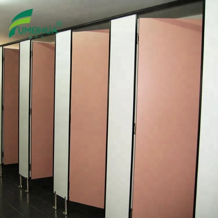 Light blue waterproof laminate shower toilet cubicle partition