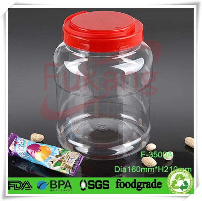 1300ml food grade clear octagon plastic pet bottle with cap, plastic jars for candy nut gift wholesale made in China supplier