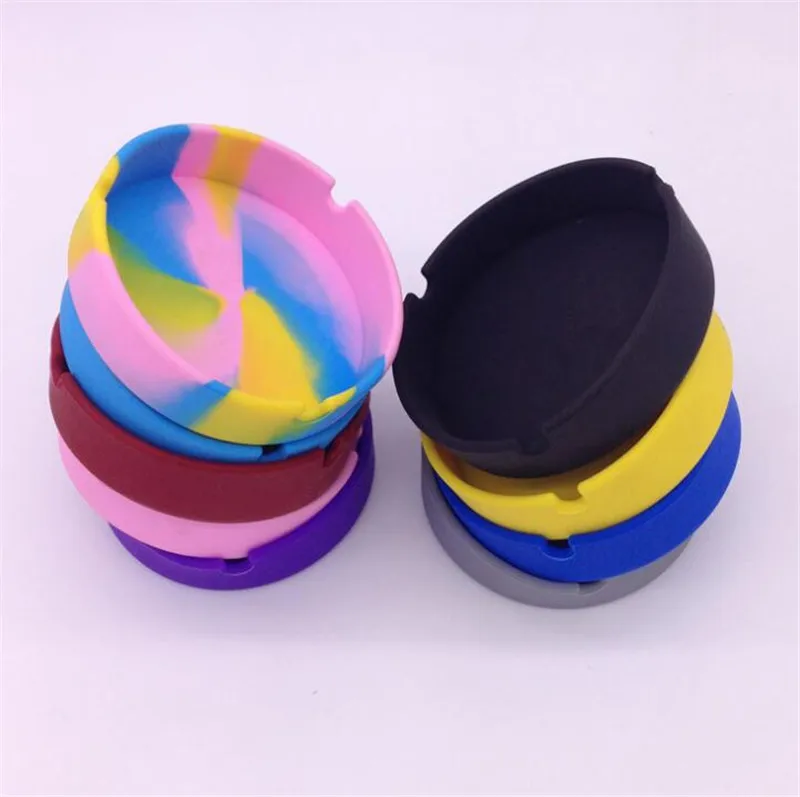 
Cigar Rubber Silicone Ashtray Cinzeiro Smokeless Soft Eco-Friendly Pocket Round Shatterproof Ashtray Hot Sale on Amazon Ebay 