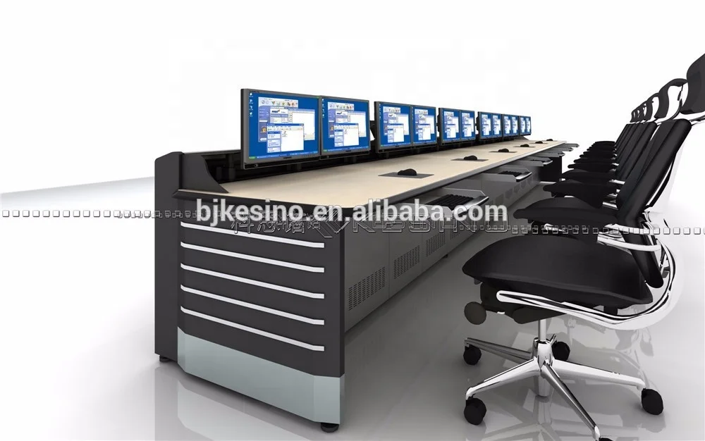 Ergonomically designed emergency call service console high-end smart city command center dispatch center office desk console