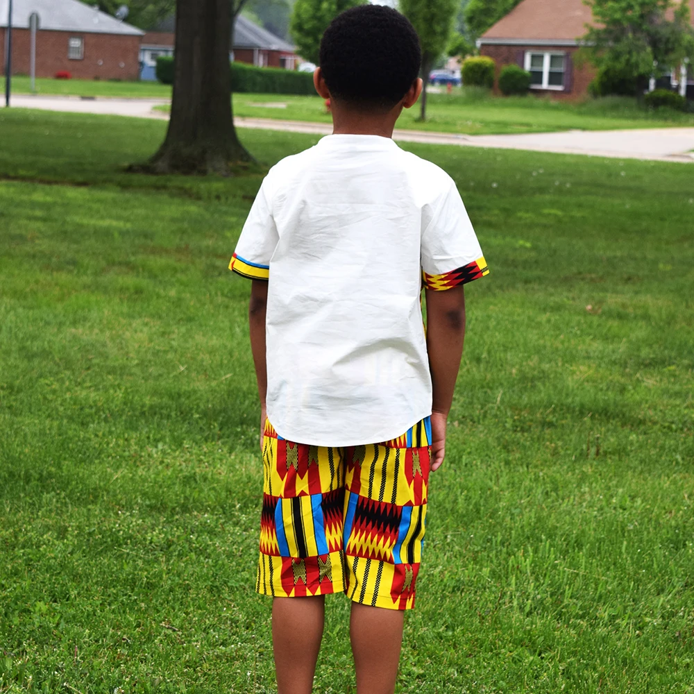2022 Summer African print style Kids Clothes Kids Ankara Two Piece Set Casual Wear