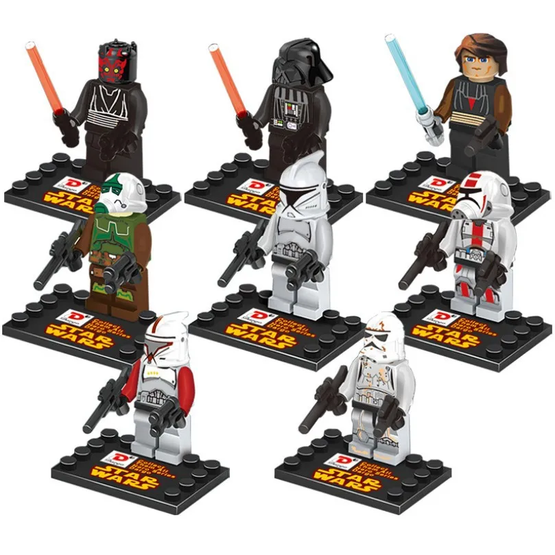 Star Wars Series 8 Pcs Set Minifigures Building Block Toys New Kids Gift Free Shipping Compatible With Lego