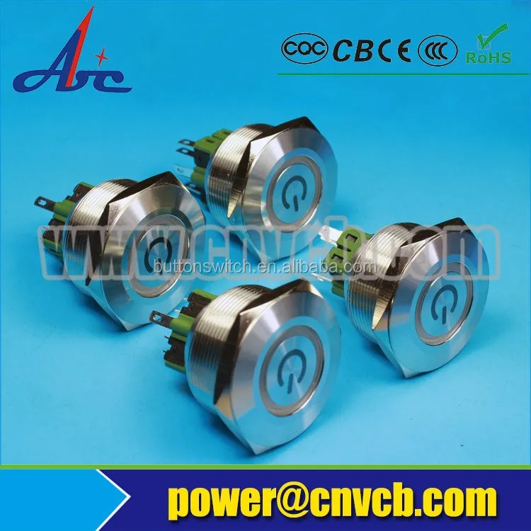 3006 30 мм кольцо illumited антивандальный кнопочный переключатель с символом власти 12 В водонепроницаемые переключатели 12 В