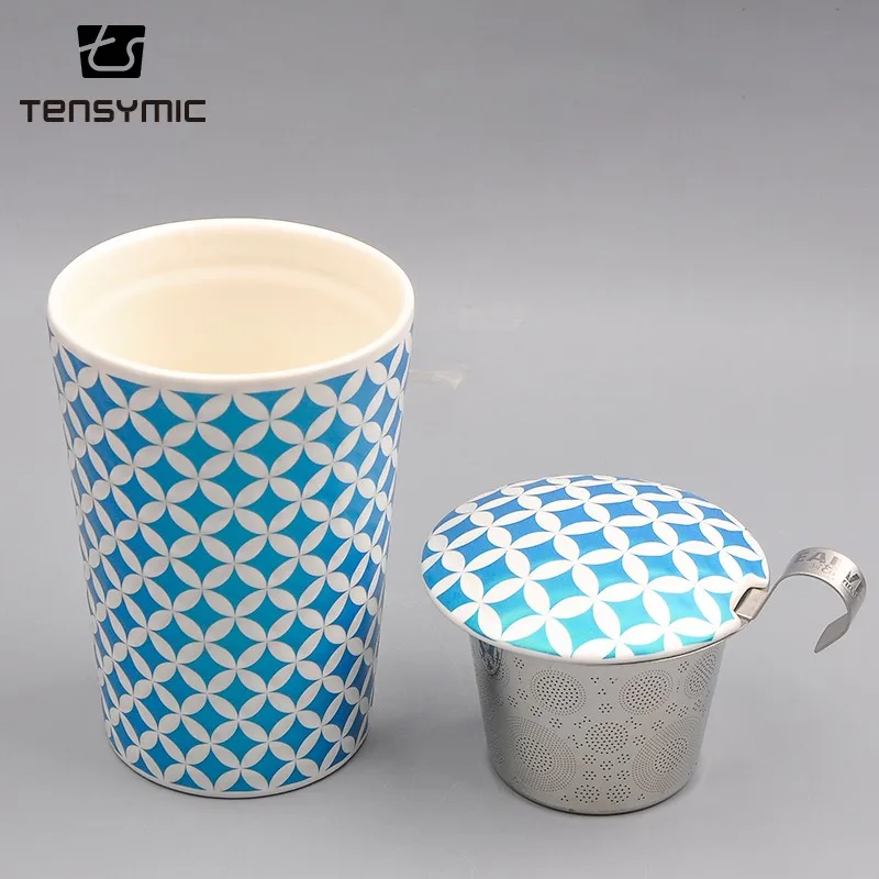 Custom design porcelain cheap ceramic infuser chinese tea cup with filter