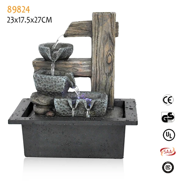 
Custom wholesale resin statues LED light fengshui ornament fountain 