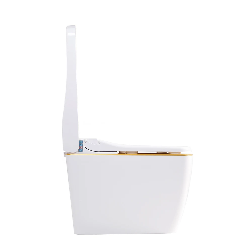Automatic sensor flush gold plated smart bidet one piece toilet