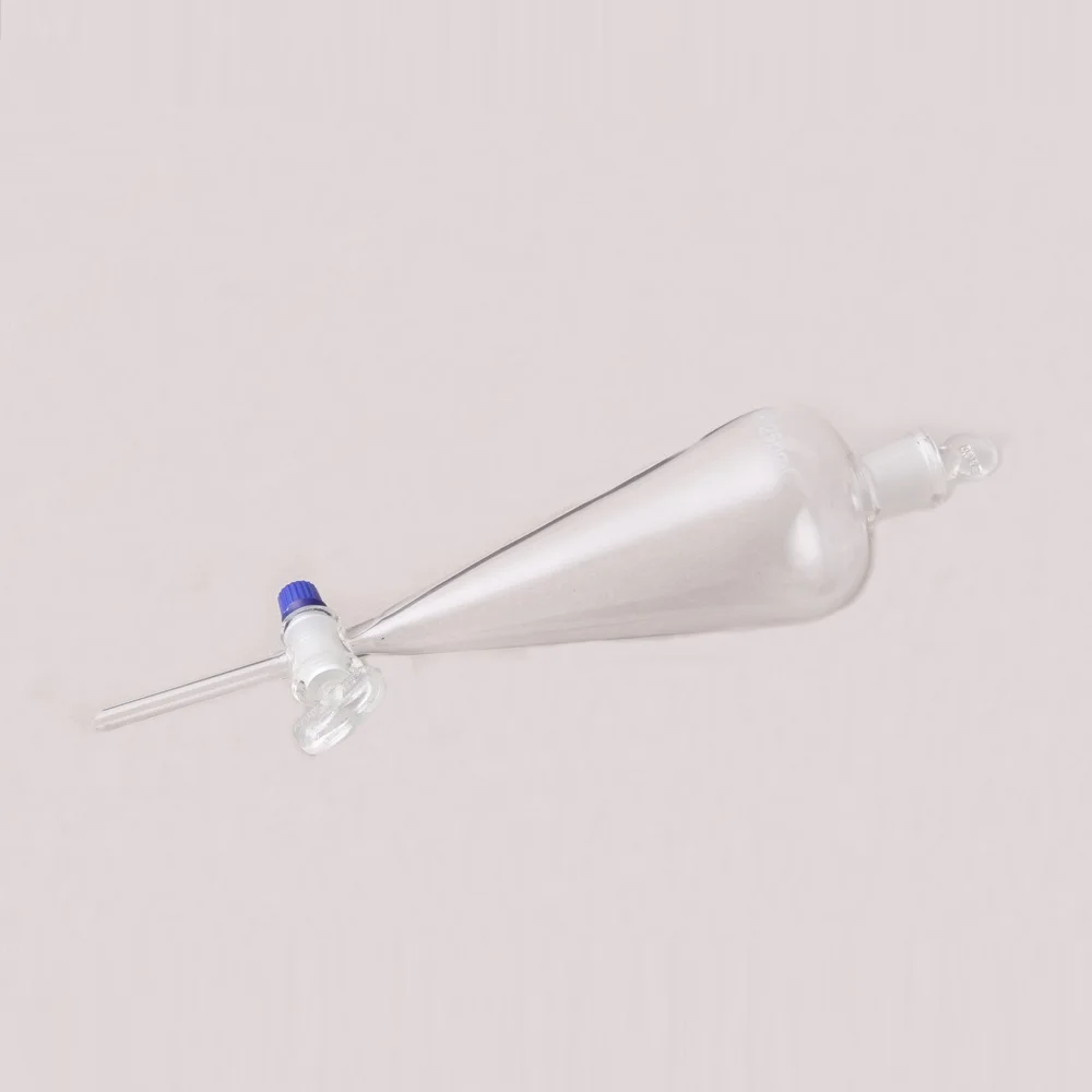 
Huaou 500ml Pear shape Separatory Funnel with ground-in glass or plastic stopper and glass stopcock 