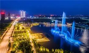 Large Water show Colorful Music Dancing Fountain