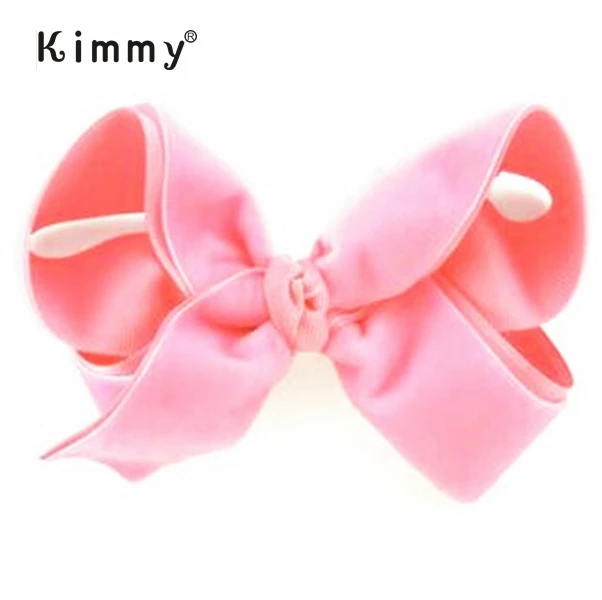 5 Inches Large Baby Girls Schoolgirls Scarlet Red Velvet Bow Boutique Hairbow Hair Accessories WInter