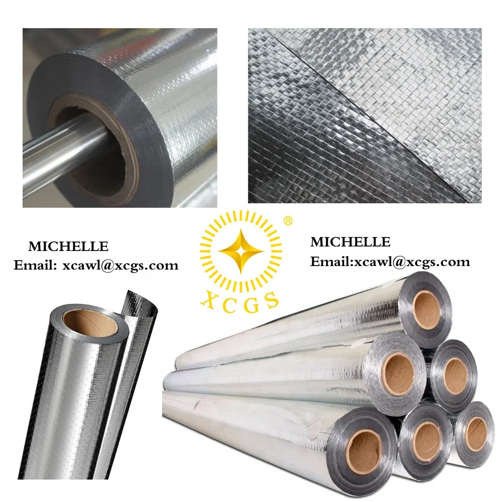 Single /Double Side Aluminum Foil Woven Cloth thermal insulation Reflective Radiant Barrier Woven Fabric