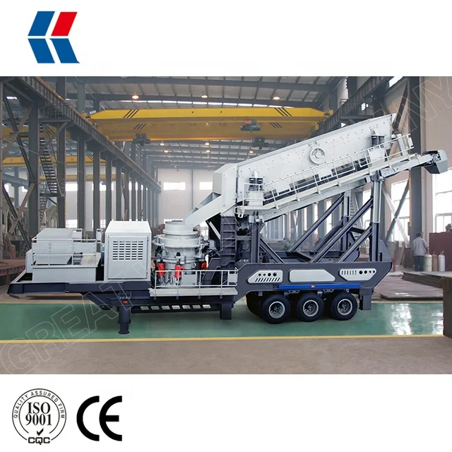 Large 40 - 200 TPH Mobile Rock Crusher, Mobile Rock Crushing Plant