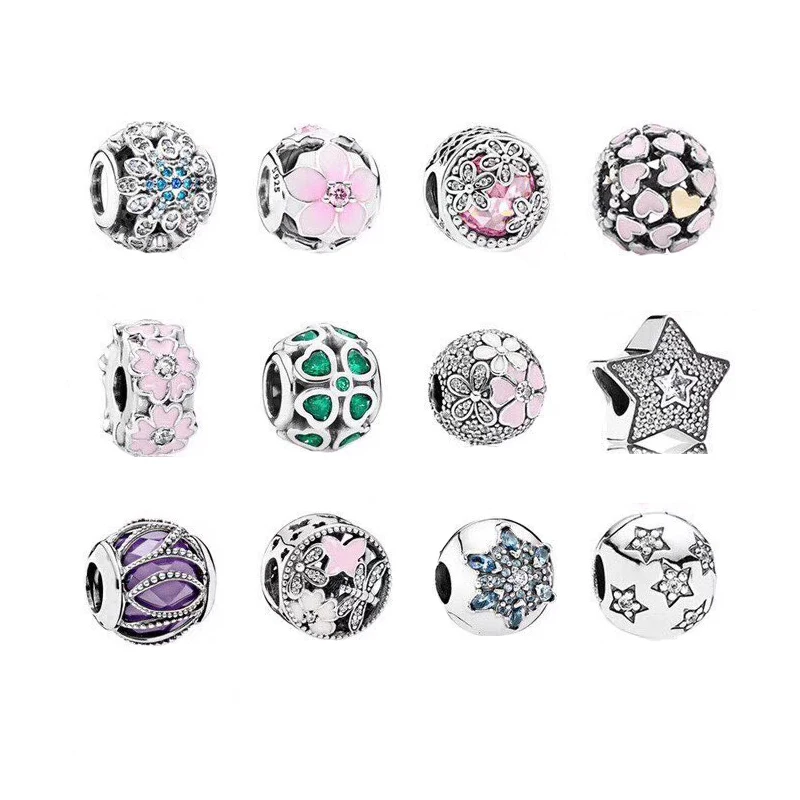 Бусины-шармы из серебра 925 пробы для браслета