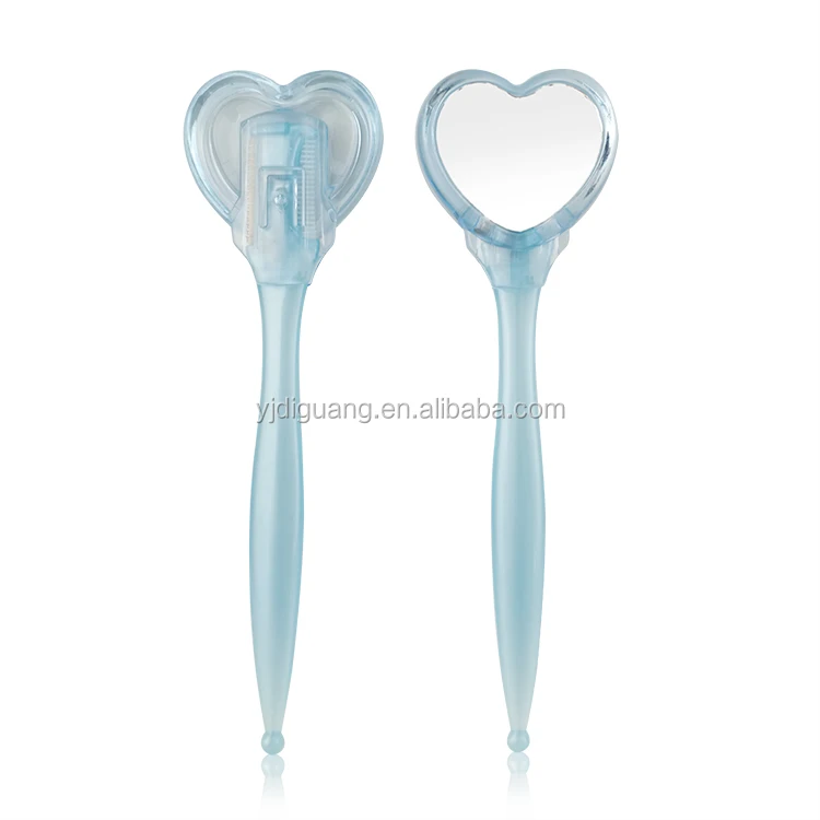 3 в 1 синий из нержавеющей стали с лезвием для женщин СТМ пластик Бритва бровей зеркалом и