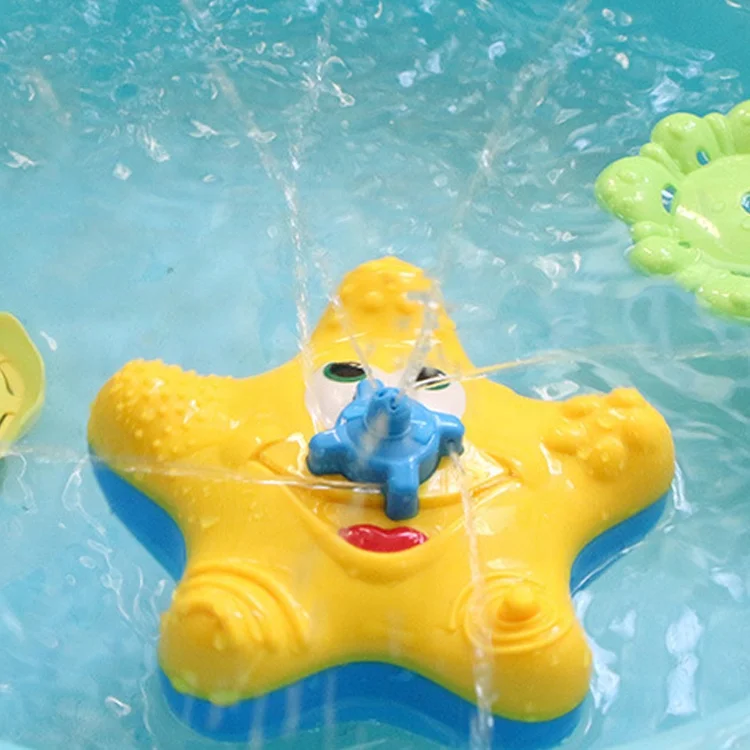 Новая батарея, детские игрушки, Электрический распылитель воды, морской звезды, Игрушки для ванны для малышей