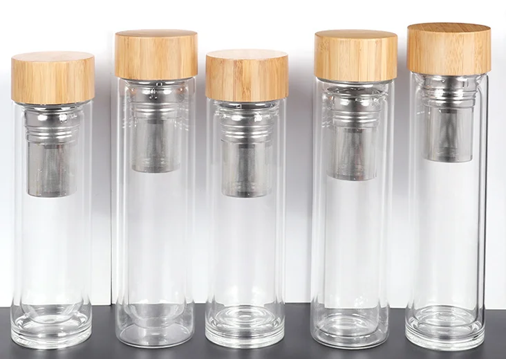 16OZ TRAVEL THERMOS Borosilicate Glass Tea and Coffee Tumbler