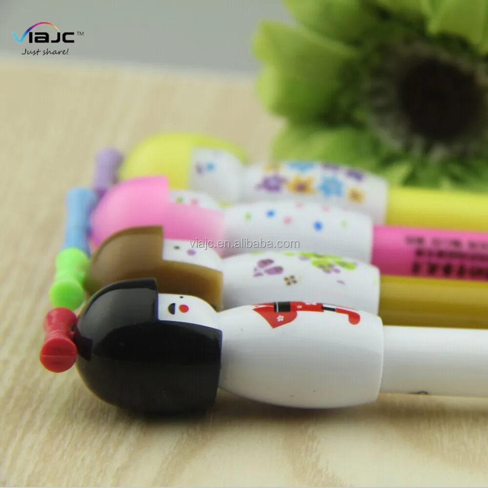 Promotional Cheap Kawaii Japanese dolls shape ball pen for gift