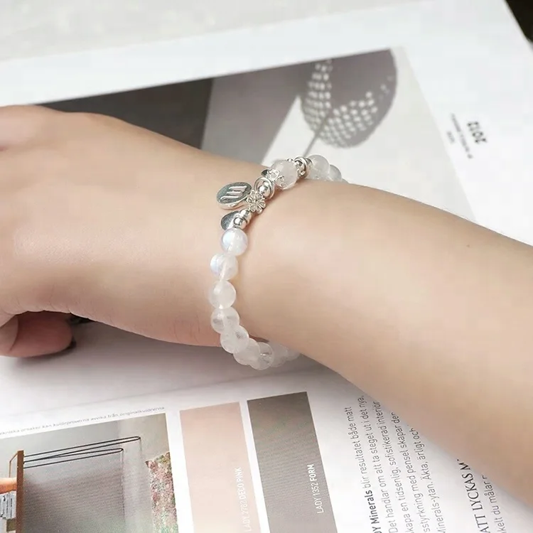 Women Round Logo Charm Crystal Natural Stone Bead 12 Chinese Zodiac Animals Bracelets