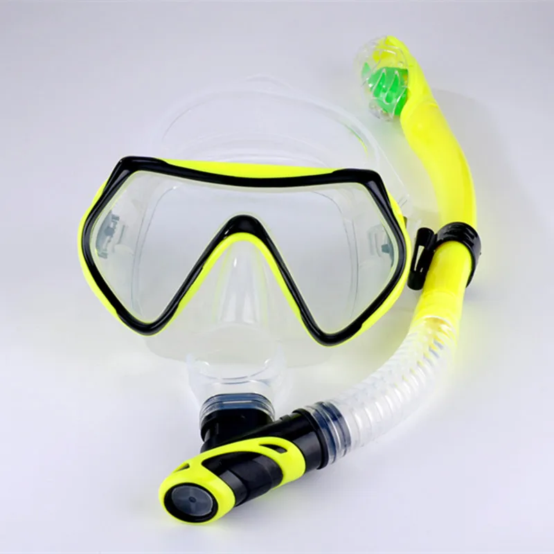 
Adult Diving Mask and Snorkel Set Tempered Glasses Underwater Swimming Mask 