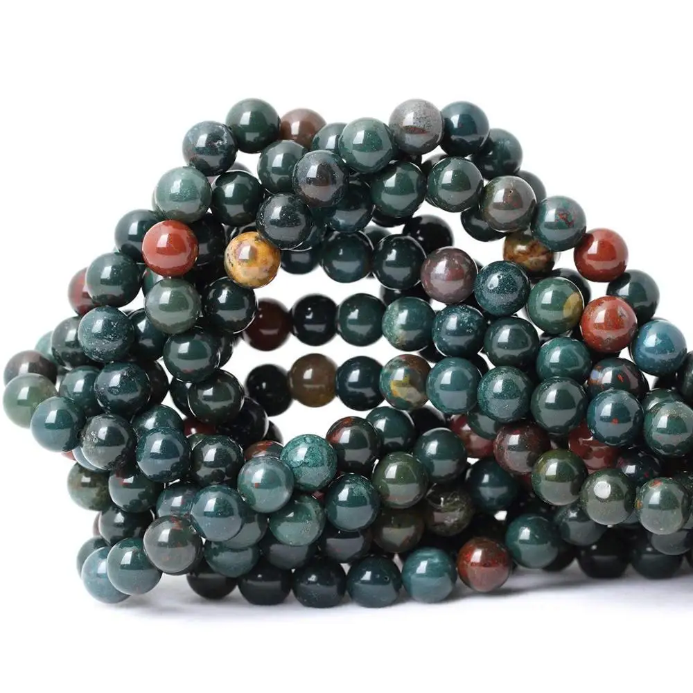 Оптовая продажа, круглые бусины из натурального хелиотропического камня, для изготовления модных украшений, ожерелий, браслетов